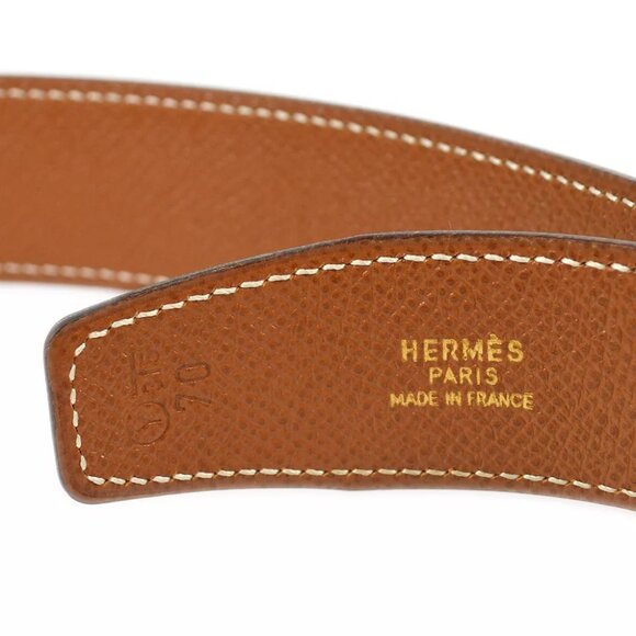 Hermes Black Box Calf Constance Reversible Belt #70 Small Good ◯Y 182276 - Picture 6 of 7